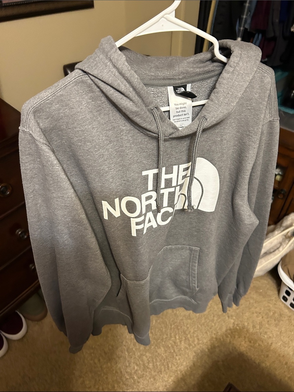 The North Face Heather Gray Logo Pullover Hoodie